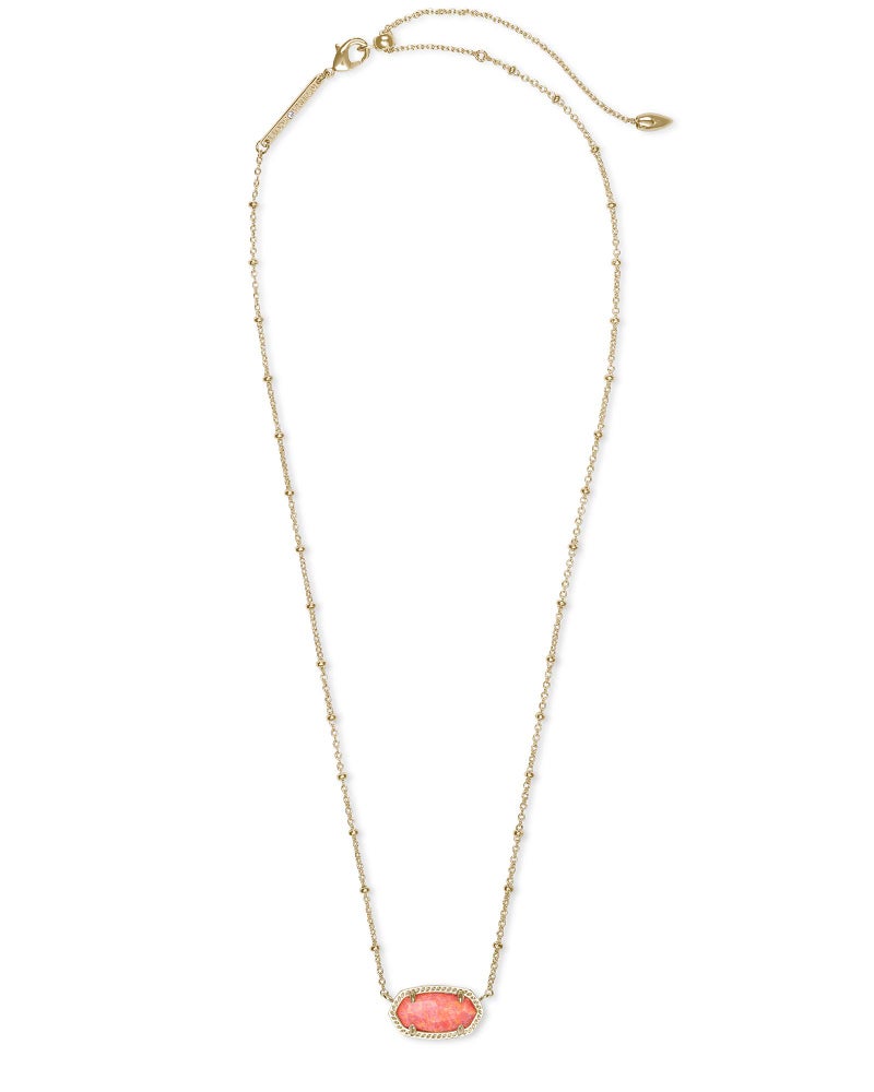 Kendra Scott Elisa Satellite Short Pendant Necklace for Women, Dainty Fashion Jewelry, 14k Gold-Plated, Coral Kyocera Opal - Image 2